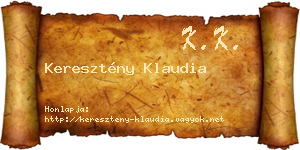 Keresztény Klaudia névjegykártya
