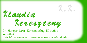 klaudia kereszteny business card