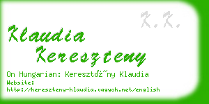 klaudia kereszteny business card